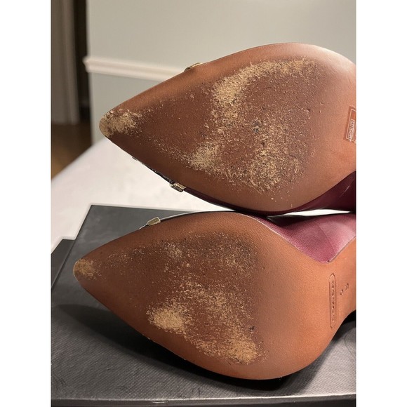 Coach Nacie Snakeskin Toecap Gold Logo Across Foot Top 4” Heel Shoes Sz 5B -IOB - Picture 11 of 16